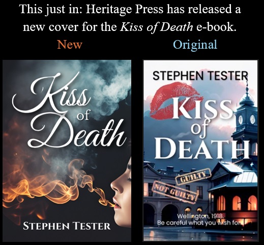 S_Tester_Author's tweet photo. Greetings, followers and friends. Those of you with the Kindle version of "Kiss of Death" may have noticed the new cover for the e-book version. Hope you like it. https://t.co/YHc7VV2Uie