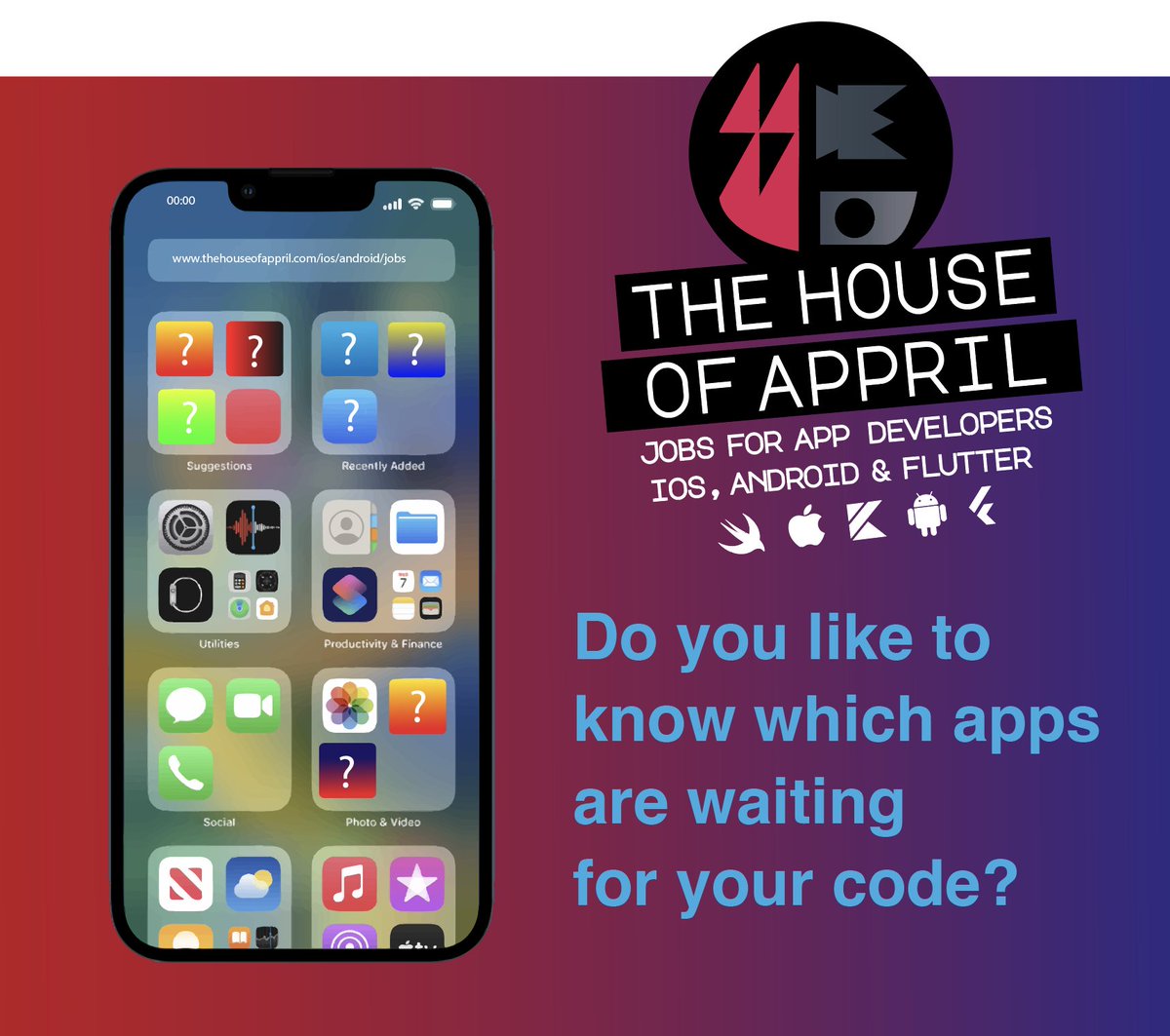 The House of Appril (@houseofappril) on Twitter photo App developer, do you want to know which apps are waiting for your code? Explore when it comes to new opportunities as an iOS, Android or Flutter developer. Meet us online to discuss your needs and give us a search. Mail: jacqui@thehouseofappril.com #iOS #Android #Flutter #jobs App developer, do you want to know which apps are waiting for your code? Explore when it comes to new opportunities as an iOS, Android or Flutter developer. Meet us online to discuss your needs and give us a search. Mail: jacqui@thehouseofappril.com #iOS #Android #Flutter #jobs