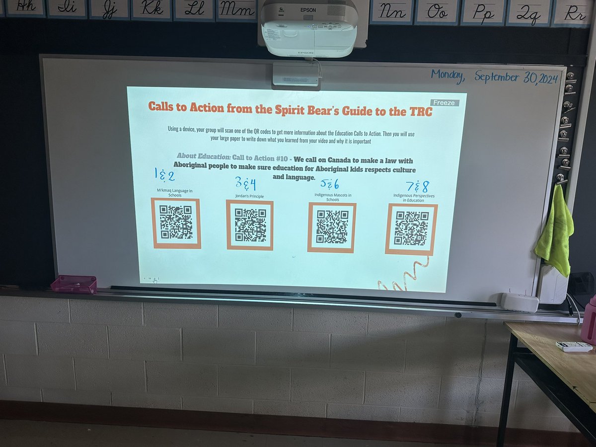 MsZarafonitis's tweet photo. Today for #NTRD students learned about some of the TRC’s Calls to Action, focusing on #10’s call for education legislation for Indigenous communities. We explored different videos &amp; resources online, and then shared with their classmates #OrangeShirtDay @MargueriteHCDSB @HCDSB https://t.co/SfvxjZbzqV
