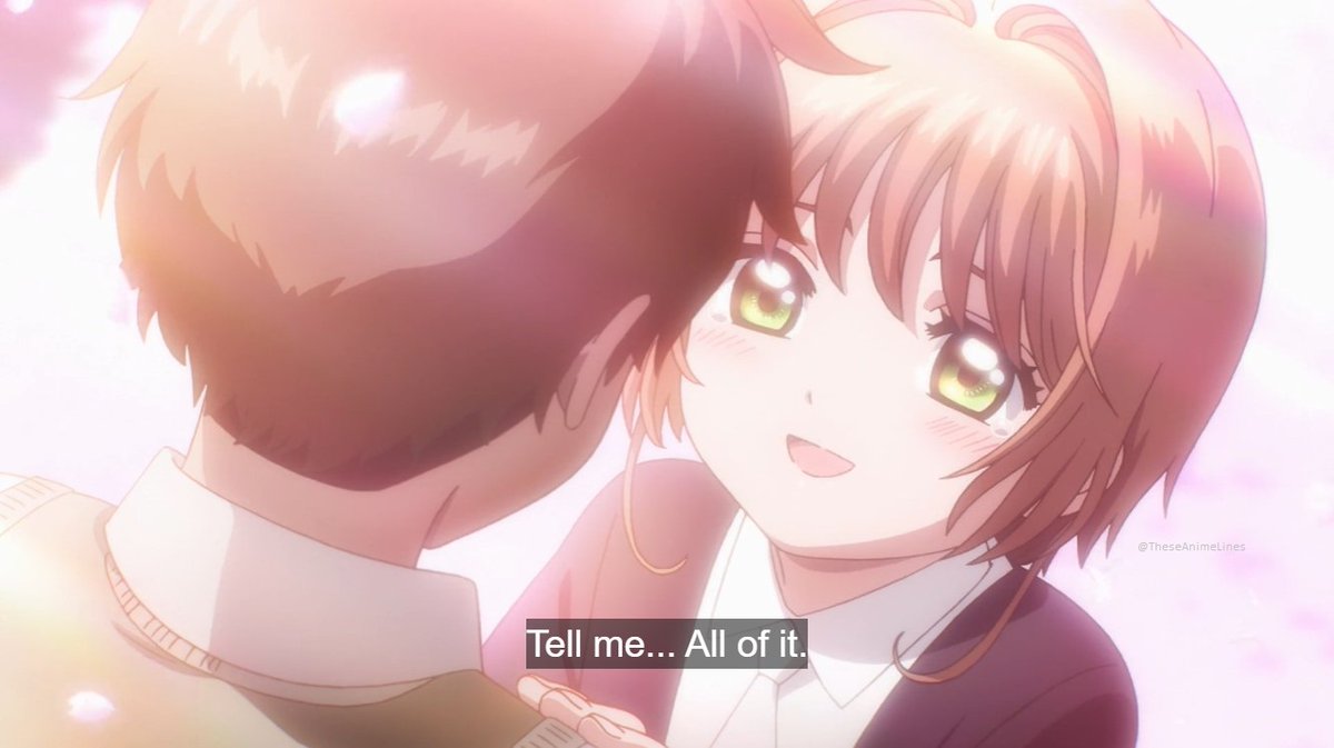 TheseAnimeLines's tweet photo. "There's so much I wanted to tell you when I saw you again!"
"Me, too."
"Tell me... All of it."
"Sure"
~ Kinomoto Sakura &amp; Li Syaoran || Cardcaptor Sakura: Clear Card

#AniTwt https://t.co/AafvmqTA6T