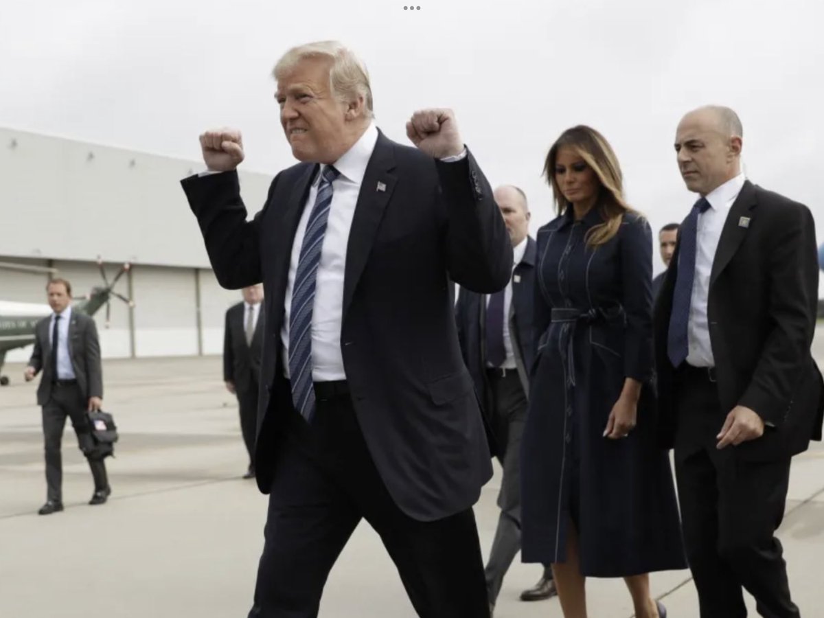 KarHannaRN's tweet photo. @ProjectLincoln The fist pump on his way to meet family of victims and survivors of the Walmart massacre in Texas. This guy is beyond redemption https://t.co/EkmxIdD4FX