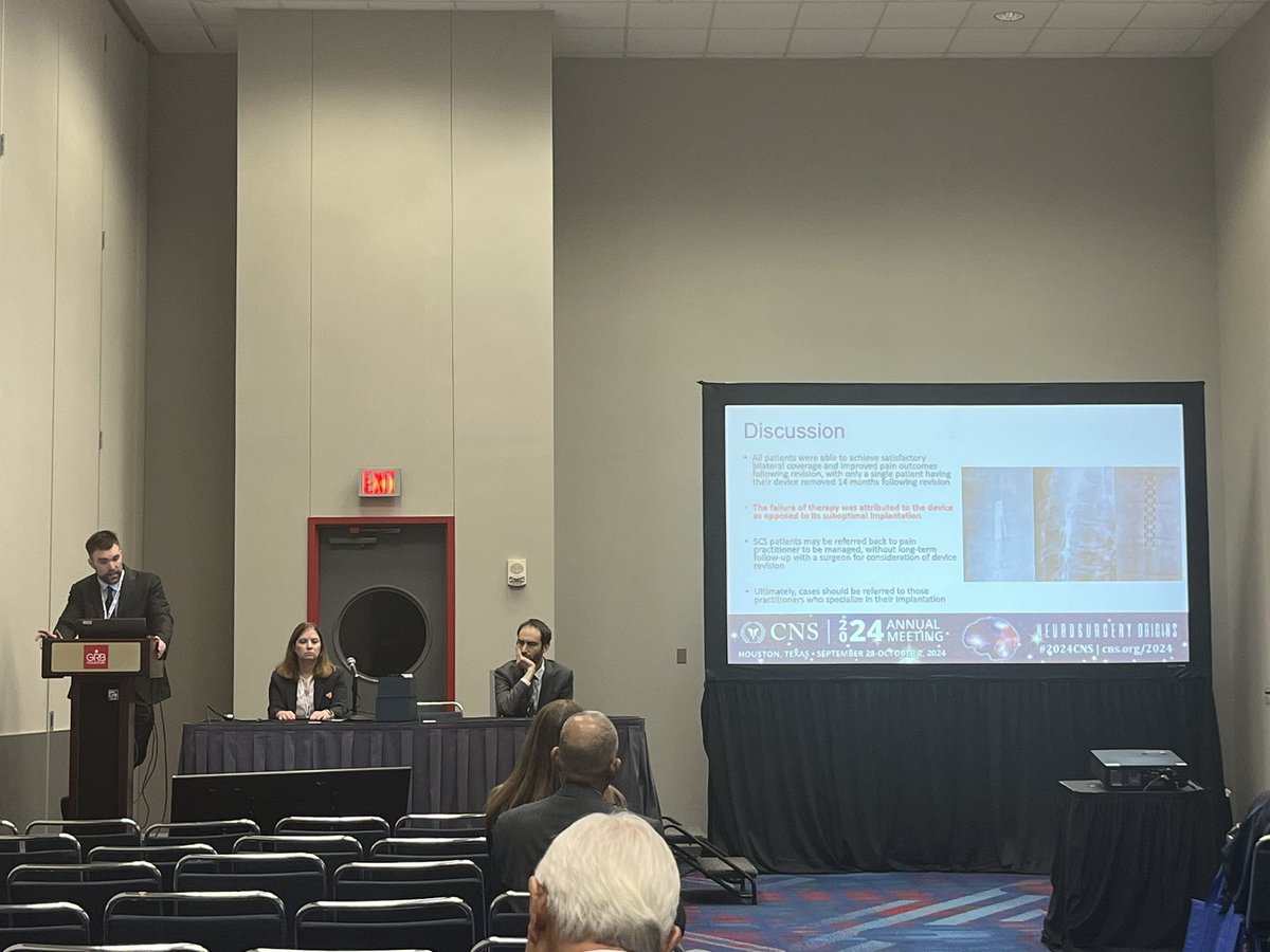 Michael Staudt (@staudtmd) on Twitter photo Congrats to Eric Mong <a href="/CorewellHealth/">Corewell Health</a> for presenting our work on #spinalcordstimulator paddle revisions for misplaced electrodes.
Thoughtful and careful revision can restore lasting pain relief.
#CNS2024 <a href="/CNS_Update/">CNS</a> <a href="/painsection/">AANS/CNS Joint Section on Pain</a> <a href="/UHhospitals/">University Hospitals</a> <a href="/UHCLENeurosurg/">University Hospitals of Cleveland Neurosurgery</a> Congrats to Eric Mong <a href="/CorewellHealth/">Corewell Health</a> for presenting our work on #spinalcordstimulator paddle revisions for misplaced electrodes.
Thoughtful and careful revision can restore lasting pain relief.
#CNS2024 <a href="/CNS_Update/">CNS</a> <a href="/painsection/">AANS/CNS Joint Section on Pain</a> <a href="/UHhospitals/">University Hospitals</a> <a href="/UHCLENeurosurg/">University Hospitals of Cleveland Neurosurgery</a>
