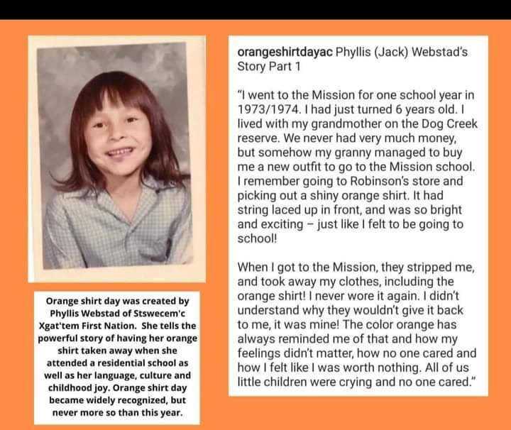 SpottedElk7's tweet image. This is why we wear Orange. To Honor and Remember Our Grandmothers and Mothers, who survived a genocide. 
#weareStillhere 
#everychildmatters 🧡