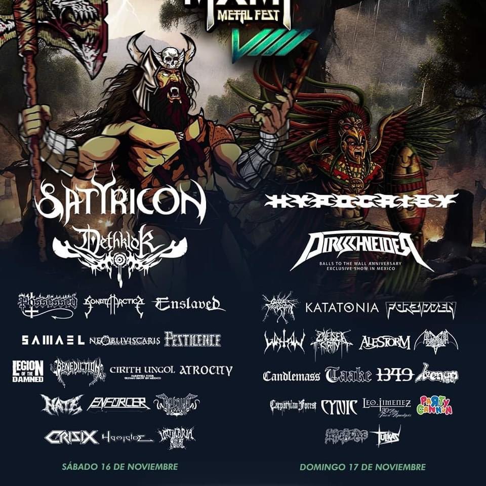 🔥¡Prepárate para 2 días de las mejores bandas de metal en México! 🔥 El #MxMF Metal Fest VIII llega al Velódromo Olímpico, CDMX, los días 16 y 17 de noviembre, con un cartel impresionante Satyricon , Dethklok , DIRKSCHNEIDER , Hypocrisy,  Katatonia , Alestorm, ¡entre otros!