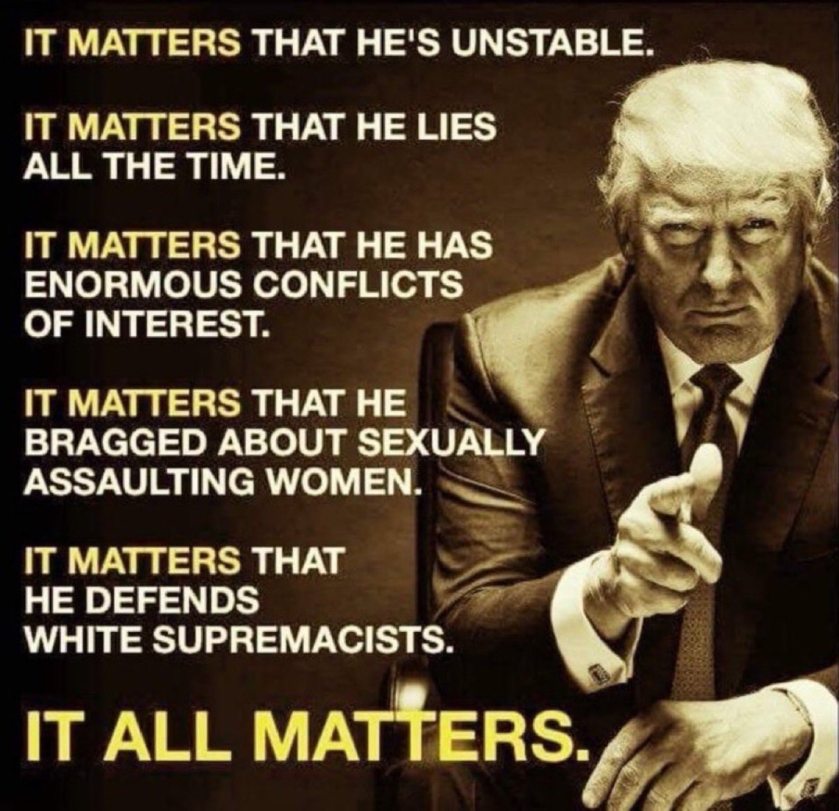 mcarr2021's tweet photo. @OurShallowState After Trump loses, many Republicans will come to realize, Donald’s toxic and abhorrent behavior mattered. https://t.co/g2dY1KXOhZ