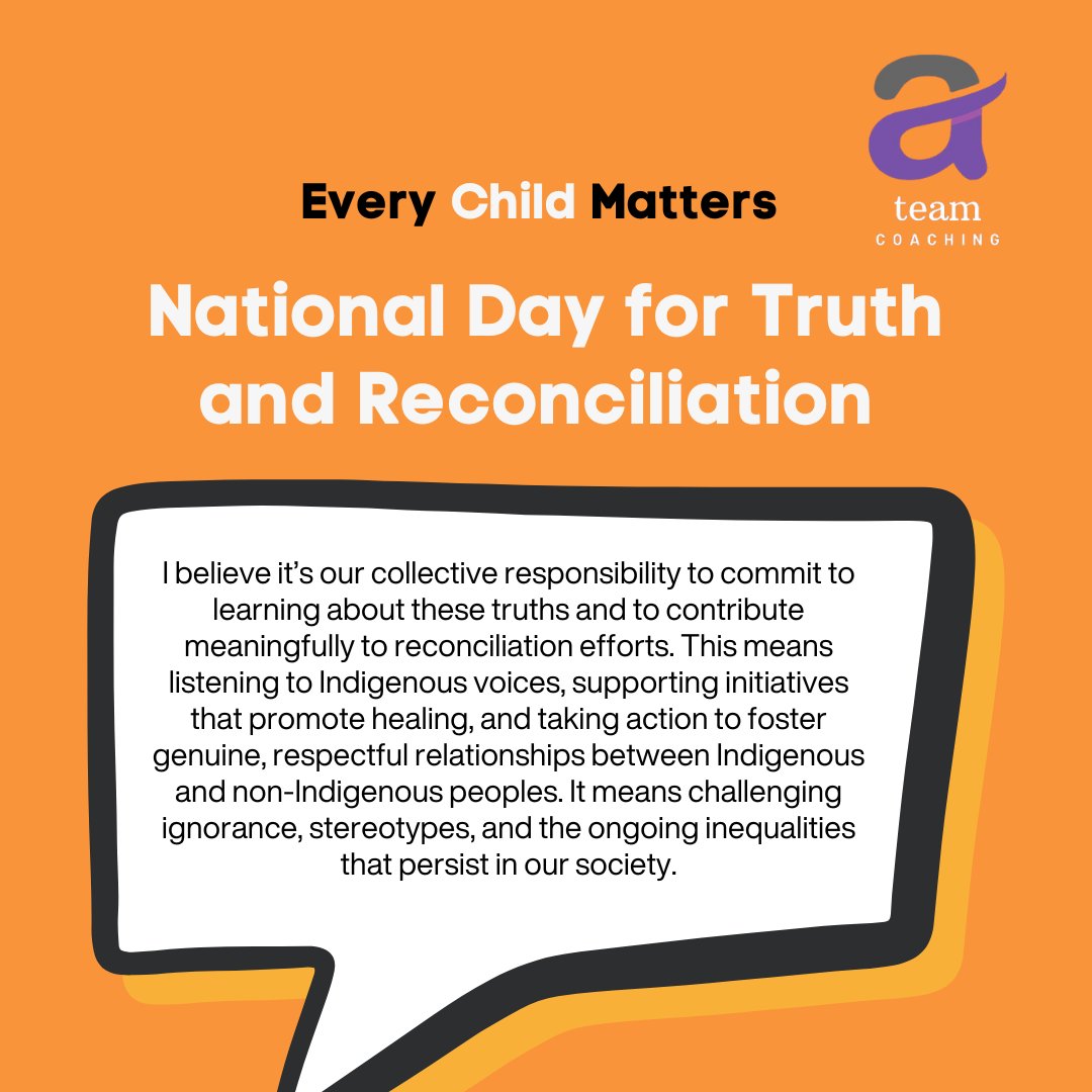 September 30 for me, is a call to remember the thousands of Indigenous children who were taken by force from their families, denied their culture, and subjected to unimaginable suffering. 

Truth and Reconciliation is not a single day of reflection, but an ongoing journey 🧡