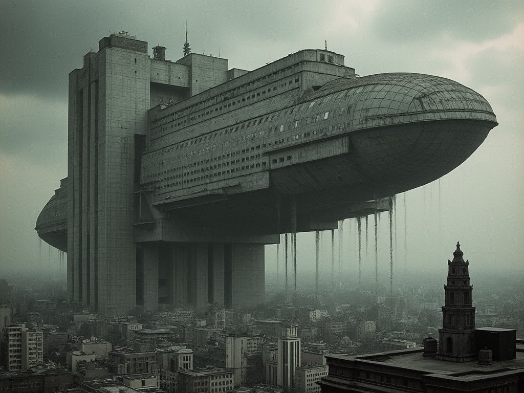 sergeluke's tweet photo. Brutalist cities in #Dieselpunk #Brutalism #Grok https://t.co/idJ9H7bwoH