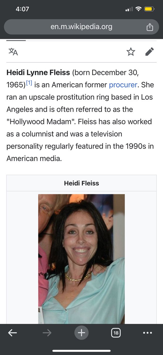 thesatantapes's tweet photo. I love how woke Wikipedia calls the trafficker a “procurer” and a madam.
#GhislaineMaxwell
#HeidiFleiss
#childabusers
#prositutes
#abuseisnonbinary
#leavechildrenalone
Disclaimer; I’m not saying Heidi was a child trafficker. https://t.co/YdZh9XU2rT