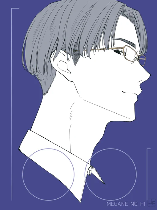 #メガネの日 この日は何か描きたいよね〜と フレームの外で目が合うの好きです