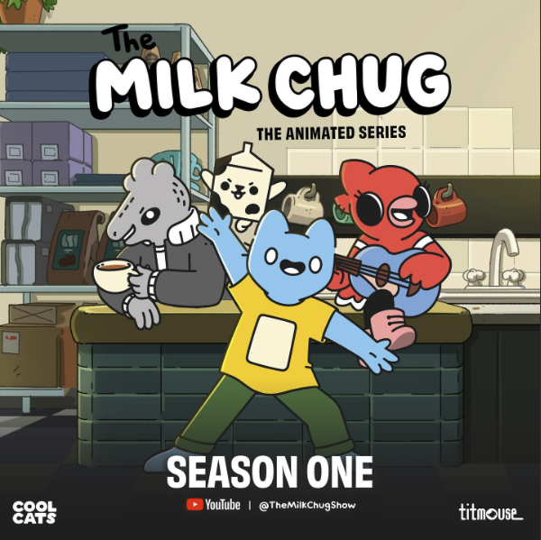 CMDcreativeST's tweet photo. Excited to share the music we composed for The Milk Chug: The Animated Series! 🎶 Big thanks to composers @JasonZaffary , @TommyPedrini , and the @TitmouseInc  team for bringing the Cool Cats world created by Colin Egan (aka "Clon") to life.
Check out the latest episodes now! 🎬 https://t.co/yOi5OfPHEc