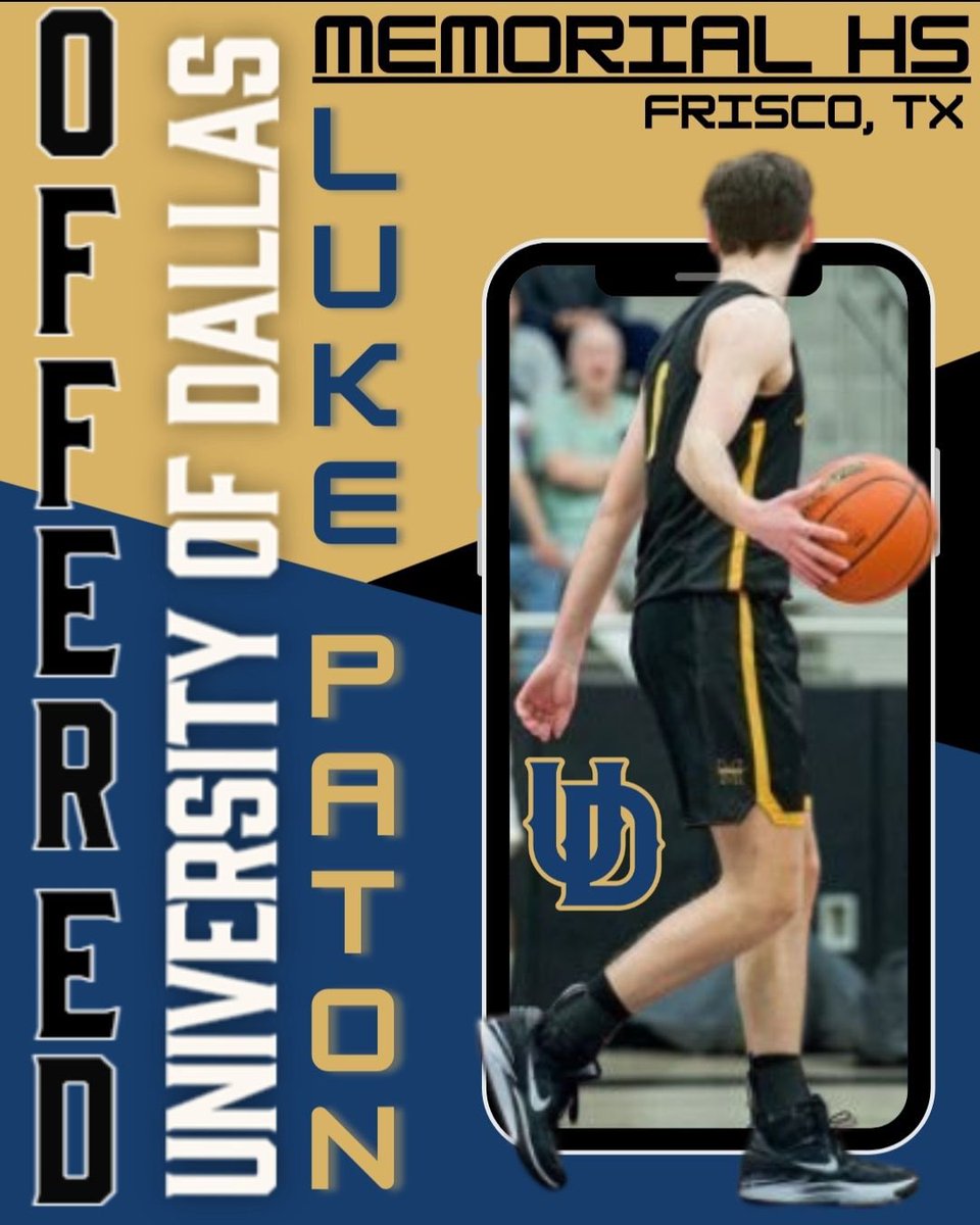 Luke Paton (@lukepaton07) on Twitter photo #AGTG I am blessed to have received an offer to continue my academic and basketball career from <a href="/UDallasMBB/">Univ. of Dallas Men’s Basketball</a>. Thank you <a href="/CoachMattGrahn/">Matt Grahn</a> and <a href="/CoachZapinski/">Jonathan Zapinski</a> for the great visit and for believing in me.
<a href="/FriscoMemo_BB/">Frisco Memorial Basketball</a>
@TexasDynamicsbb #AGTG I am blessed to have received an offer to continue my academic and basketball career from <a href="/UDallasMBB/">Univ. of Dallas Men’s Basketball</a>. Thank you <a href="/CoachMattGrahn/">Matt Grahn</a> and <a href="/CoachZapinski/">Jonathan Zapinski</a> for the great visit and for believing in me.
<a href="/FriscoMemo_BB/">Frisco Memorial Basketball</a>
@TexasDynamicsbb
