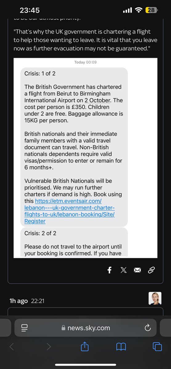 EnEyeCee's tweet image. I’m sorry, maybe I’m dumb (and that is a possibility), but how does our government actually justify CHARGING its nationals £350 PER PERSON to leave Lebanon on the eve of war?! What for we pay taxes for? What does our government actually give us? Surely a free safe flight home?!