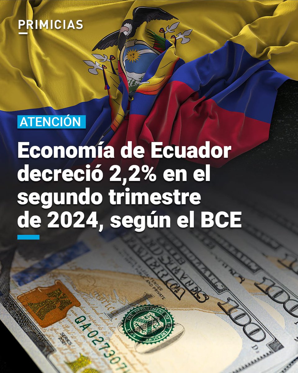 El <a href="/BancoCentral_Ec/">Banco Central del Ecuador</a> reconoce una caída en el PIB del Ecuador del -2.2% al segundo trimestre del 2024. <a href="/DanielNoboaOk/">Daniel Noboa Azin</a> ¿Y las ventas estaban subiendo o cayendo ? ¿Alguna relación con el incremento del IVA? Ya es tiempo de decir las verdad de que  estamos retrocediendo en lo