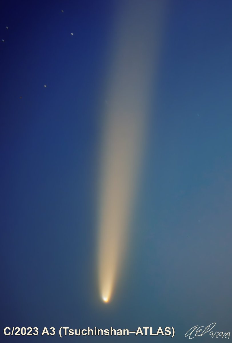 Telescope shot of C/2023 A3 on 9/29. #CometC2023A3 #TsuchinshanATLAS