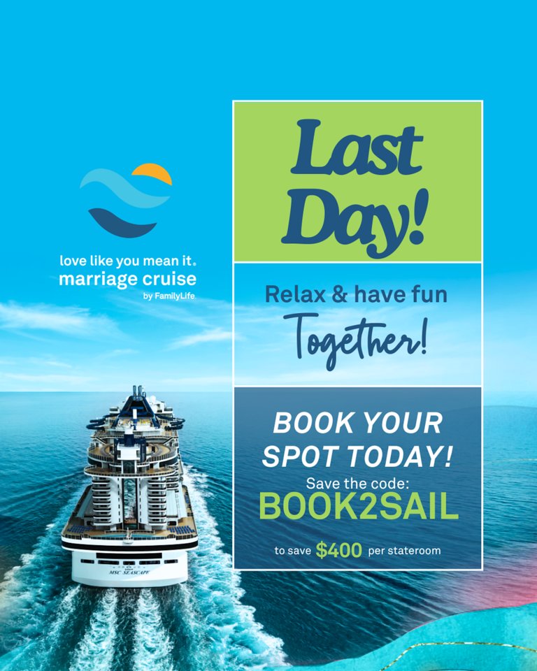 LLYMICruise's tweet image. September sale ends TODAY! Time is running out—grab your spot for the 2025 cruise before it’s too late. Share this post with your friends and invite them to join the adventure!

zurl.co/kA32 | 855-208-8822

#LLYMICruise #SeptemberSale #Book2Sail #MarriageCruise