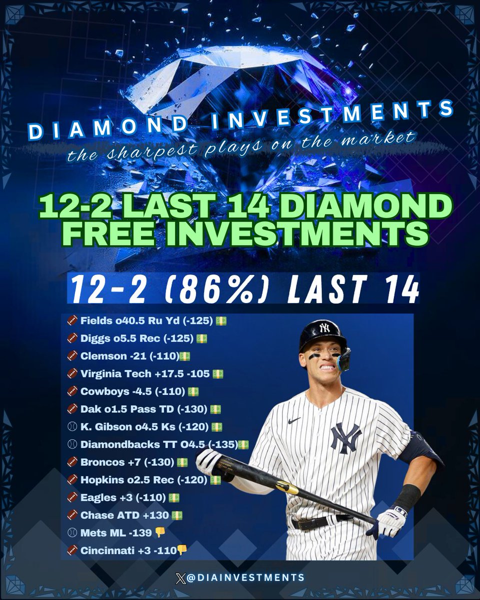 🔨💎 𝗙𝗥𝗘𝗘 𝟯.𝟱𝗨 𝗡𝗙𝗟 𝗣𝗟𝗔𝗬  💎🔨

LIONS/SEAHAWKS 8:15 PM EST! 

RT/LIKE + REPLY AND I'LL DM YOU‼️ 

MUST BE FOLLOWING✅
<a href="/Dia_Investments/">Diamond Investments Support</a>