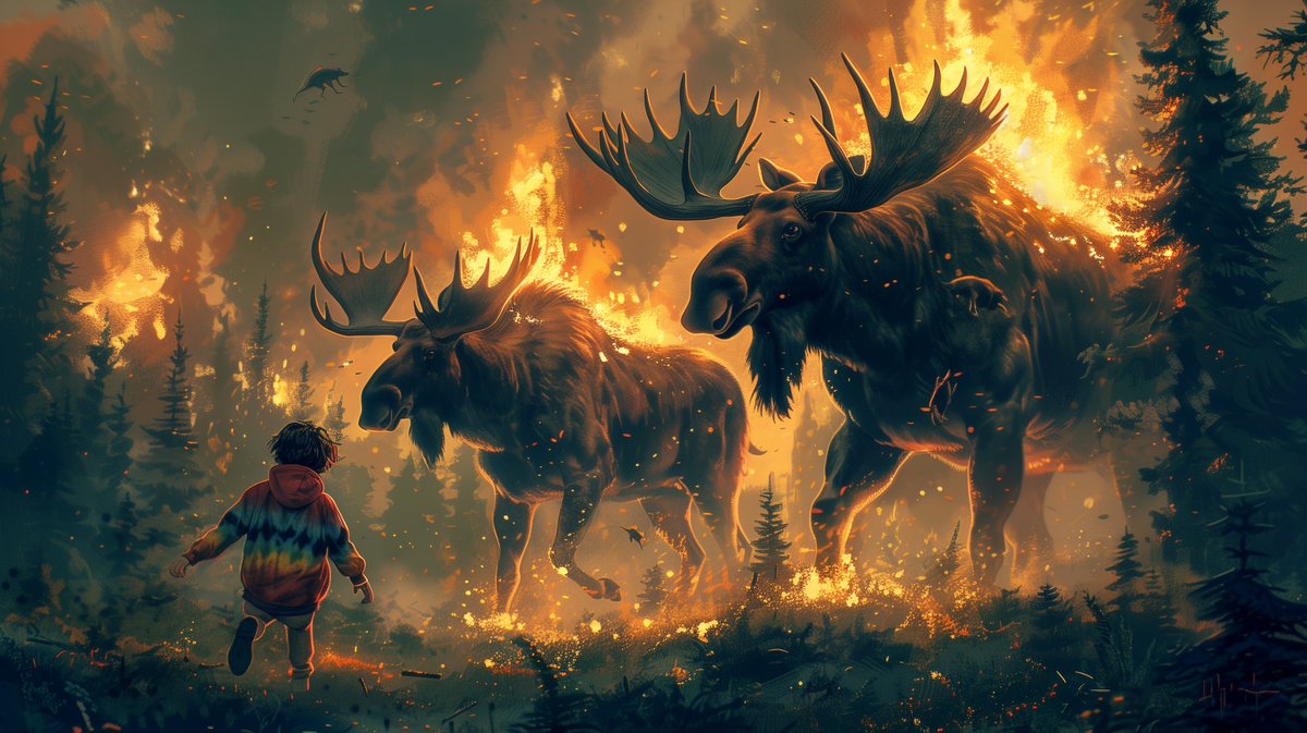 "Of Moose &amp; Men"

DeeZedition #9 is now available for full set holders. 

This one is an ode to my first dream of sober summer.

As a perma-stoned degen for the last ten years, I had forgotten what it was like to have dreams...

Link to claim below 🫡

(4 months sober btw)