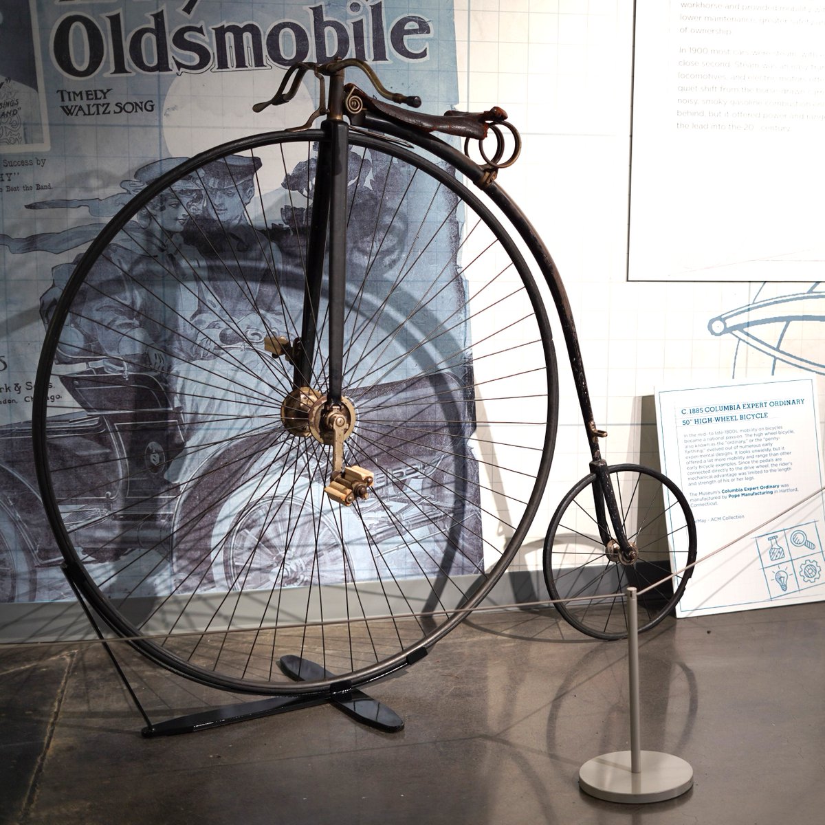 LeMayACM's tweet image. Yes, #LeMayACM is indeed a #carmuseum, but we have several examples of other modes of transportation in our collection, including this c.1885 Columbia Expert Ordinary #pennyfarthing bicycle. Do you think you could ride this?