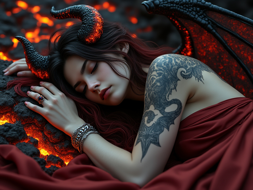 dainiusex7's tweet photo. GN😉 Rest well and dream big. 💤💤
"Inferno's Rest: Slumber of the Flame born"
#FireAndWings #DemonDreams #AIart #AIArtwork #AIイラスト https://t.co/cwxbDDjXPy