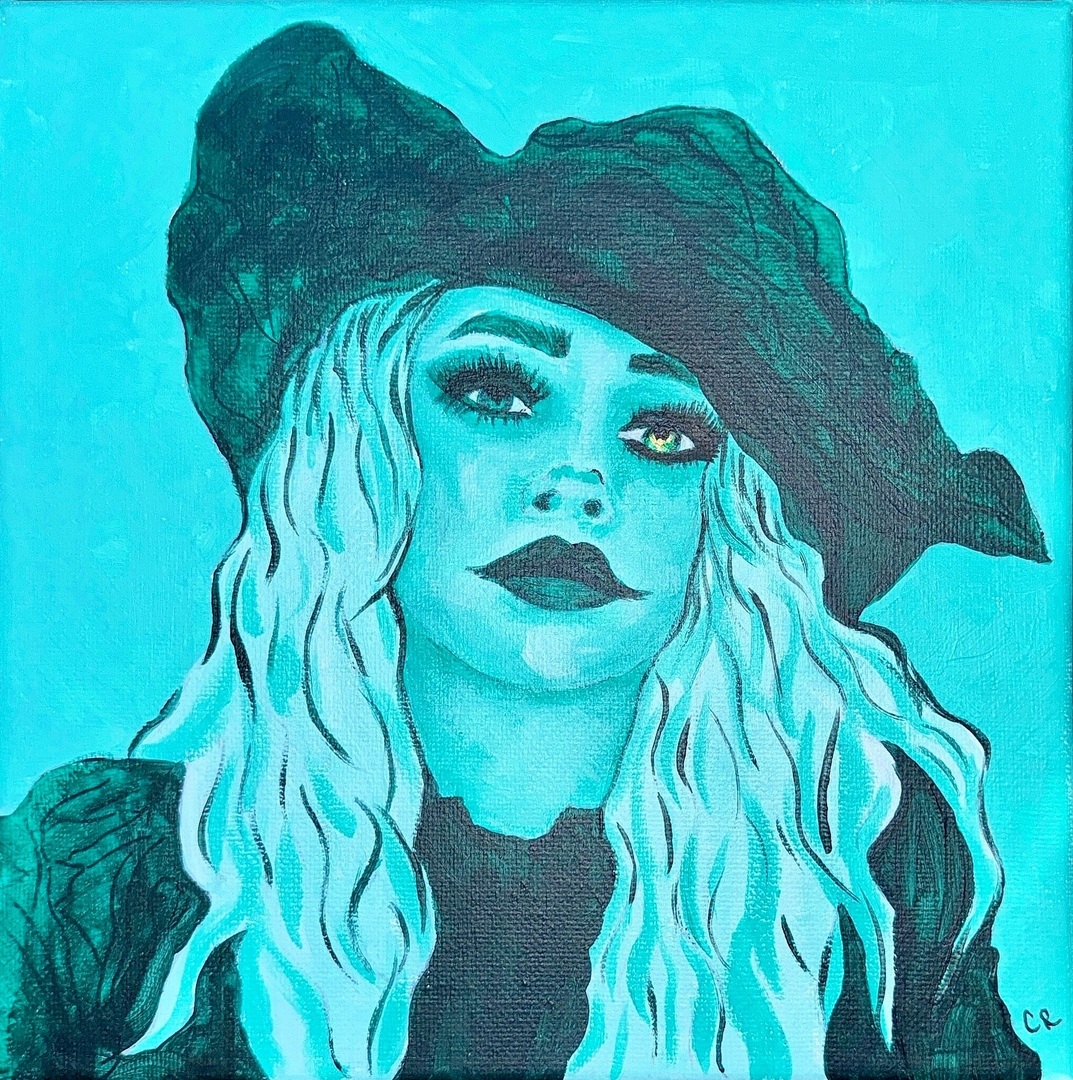 A bit more about this piece. She is my reimagining of young Elphaba from Wicked. To represent the telescopic eye belonging to her character as portrayed in the original Wizard of Oz I wanted to give her heterochromia using a fine gold pigment but I decid… instagr.am/p/DAjyvrQvDOh/