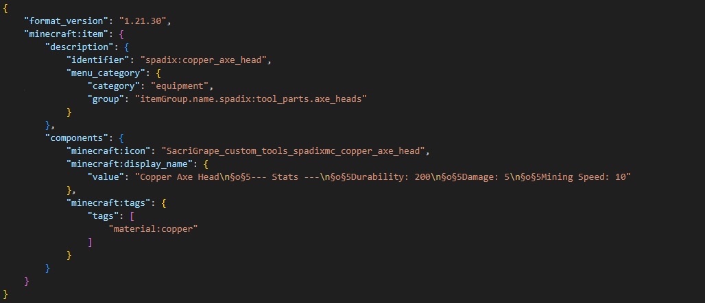 SpadixMC's tweet photo. One of the ways we’re going about this is by making an API to allow definitions to be defined using simple builders without the hassle of juggling various separate files. https://t.co/AMm0DBkLKO