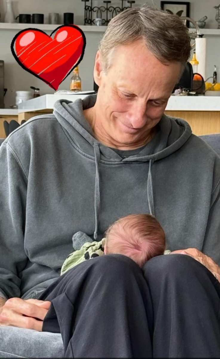 Tony Hawk meets his new grandson for the first time. Ronin Walker Cobain Hawk is the first child of Tony's son, Riley, and his wife, Frances Bean Cobain, daughter of Kurt Cobain and Courtney Love.