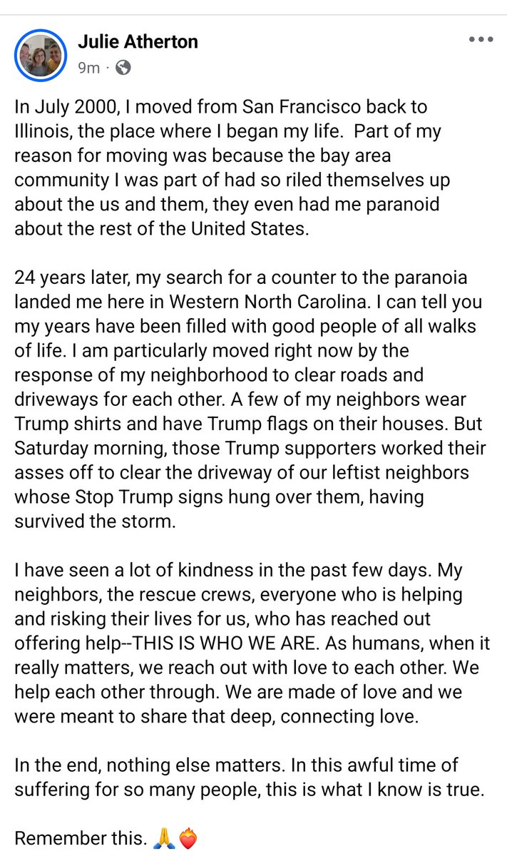 PLEASE SHARE. MAKE LOVE GO VIRAL.  🙏💝

#ncwx #wncmountains #HurricaneRecovery #hurricanehelele #helene #asheville #hendersonvillenc