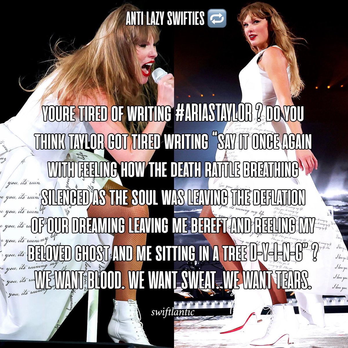 swiftlantic's tweet image. #ARIASTAYLOR NON LAZY SWIFTIES RISE