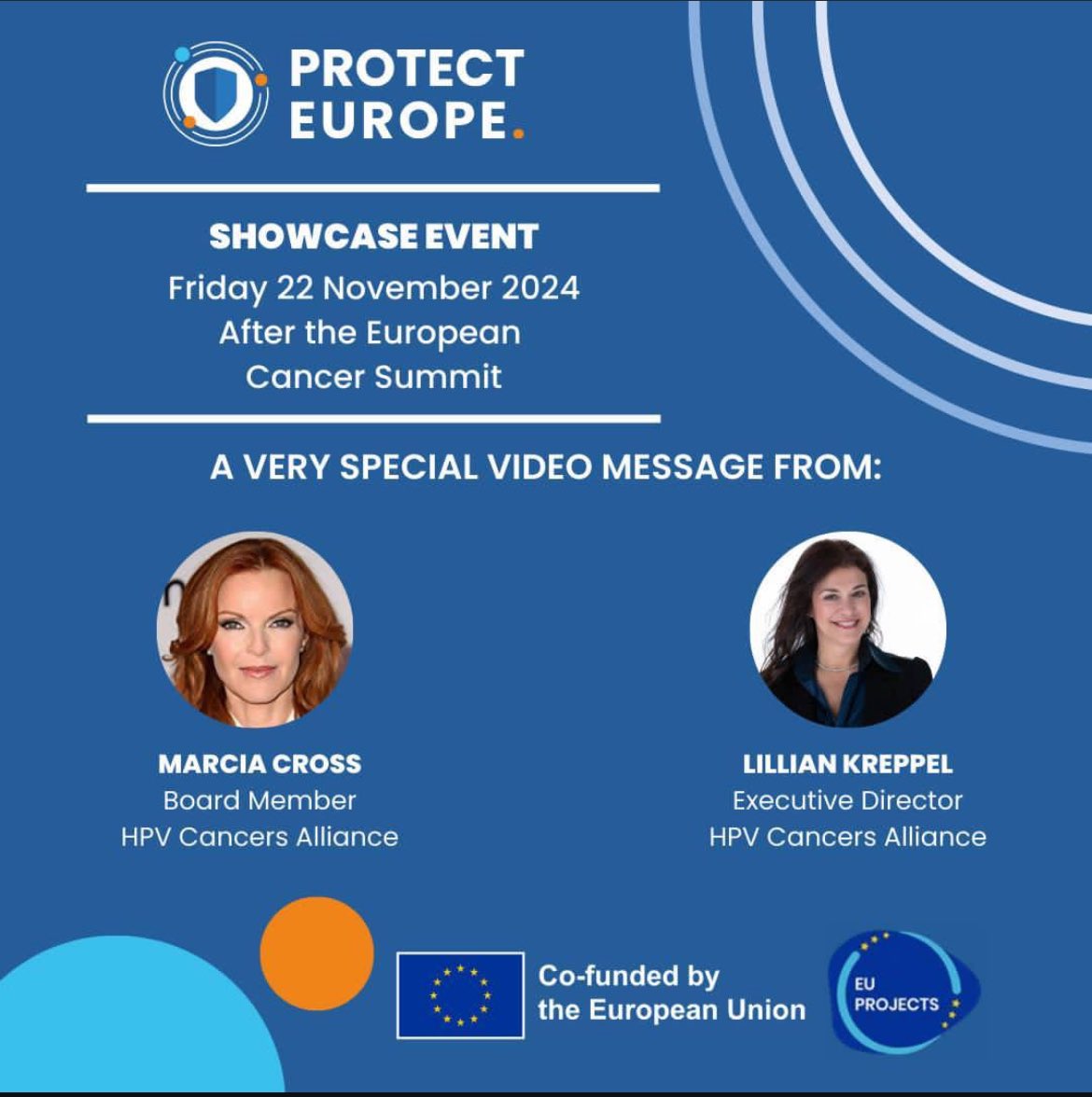 HPVAlliance's tweet image. We are proud to announce that our Co-Founders @ReallyMarcia and @lilliankreppel will be presenting their personal experiences with HPV-related cancers at @EuropeanCancer #PROTECTEUROPE Showcase Event on November 22nd. (1/2)