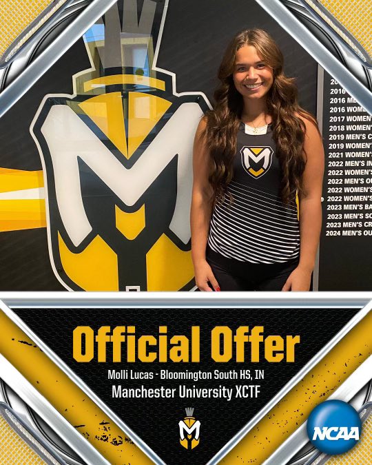 Had a great visit at Manchester University with Coach Cashdollar and Coach Katon today.  Thank you for my official offer to throw! <a href="/ManchesterCCTF/">ManchesterCCTF</a>  <a href="/BHSS_Athletics/">Bloomington South Panthers</a>