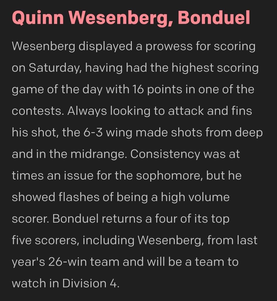 Quinn Wesenberg (@qdwesenberg) on Twitter photo Thanks for the write-up. <a href="/ColtonWilson23/">Colton Wilson</a> Great camp. <a href="/WisbcaShowcase/">WisbcaFallShowcase</a> <a href="/MHS_Boys_/">Midwest Hoops Spotlight</a> <a href="/ny2lasports/">NY2LA SPORTS</a> <a href="/PrepHoops_WI/">Prep Hoops Wisconsin</a> <a href="/WisBBYearbook/">Mark Miller</a> Thanks for the write-up. <a href="/ColtonWilson23/">Colton Wilson</a> Great camp. <a href="/WisbcaShowcase/">WisbcaFallShowcase</a> <a href="/MHS_Boys_/">Midwest Hoops Spotlight</a> <a href="/ny2lasports/">NY2LA SPORTS</a> <a href="/PrepHoops_WI/">Prep Hoops Wisconsin</a> <a href="/WisBBYearbook/">Mark Miller</a>