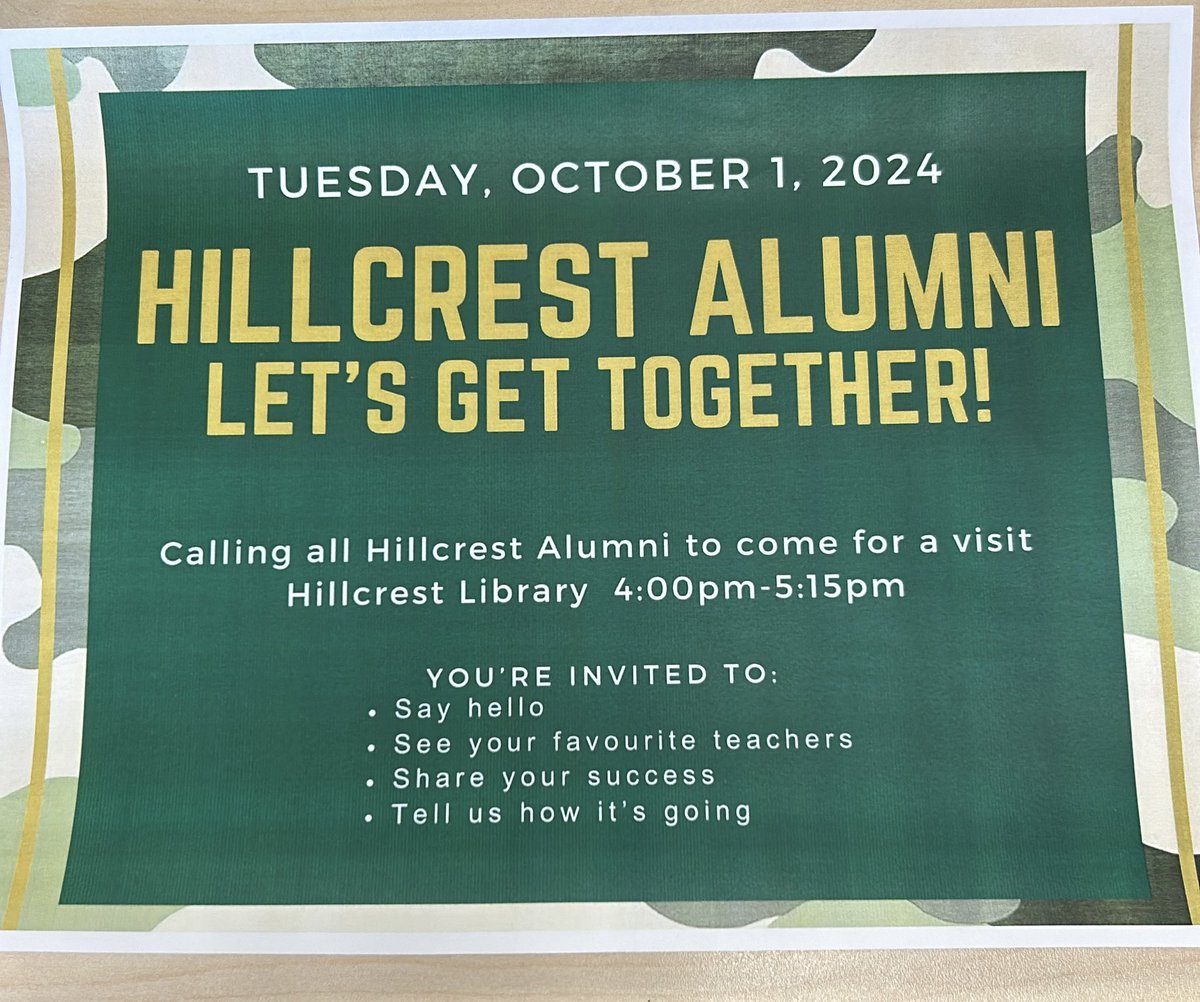 Janine Olsen (@janineolsen14) on Twitter photo Are you surviving highschool Spartans? We <a href="/Hillcrest_HWDSB/">Hillcrest School</a> wanna know! Come by for a visit on October 1. We’d love to get together and hear how things are going. <a href="/HWDSB/">HWDSB</a> <a href="/HWDSB_WeHelp/">HWDSB_WeHelp</a> Are you surviving highschool Spartans? We <a href="/Hillcrest_HWDSB/">Hillcrest School</a> wanna know! Come by for a visit on October 1. We’d love to get together and hear how things are going. <a href="/HWDSB/">HWDSB</a> <a href="/HWDSB_WeHelp/">HWDSB_WeHelp</a>