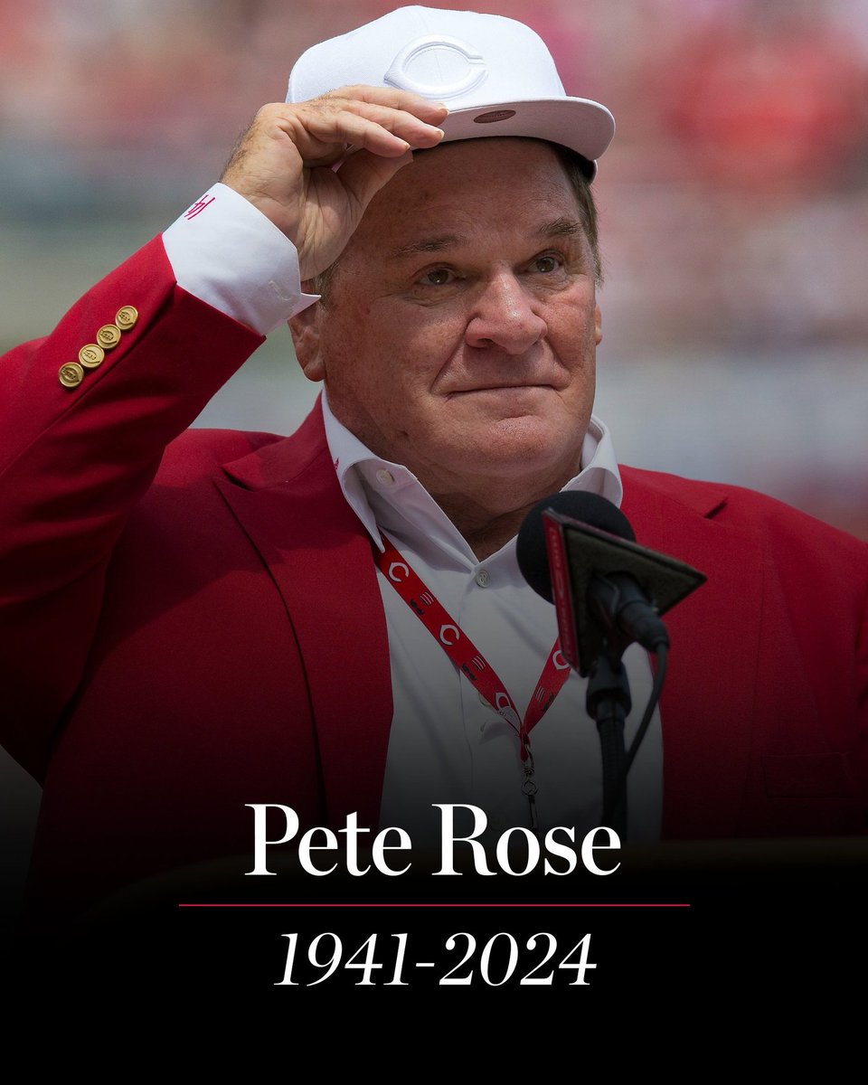 RIP to the legend Pete Rose, what a awesome MLB career and he will be missed ⚾🙏🙏🙏🐐🐐🐐 #NRMedia #RIPPeteRose