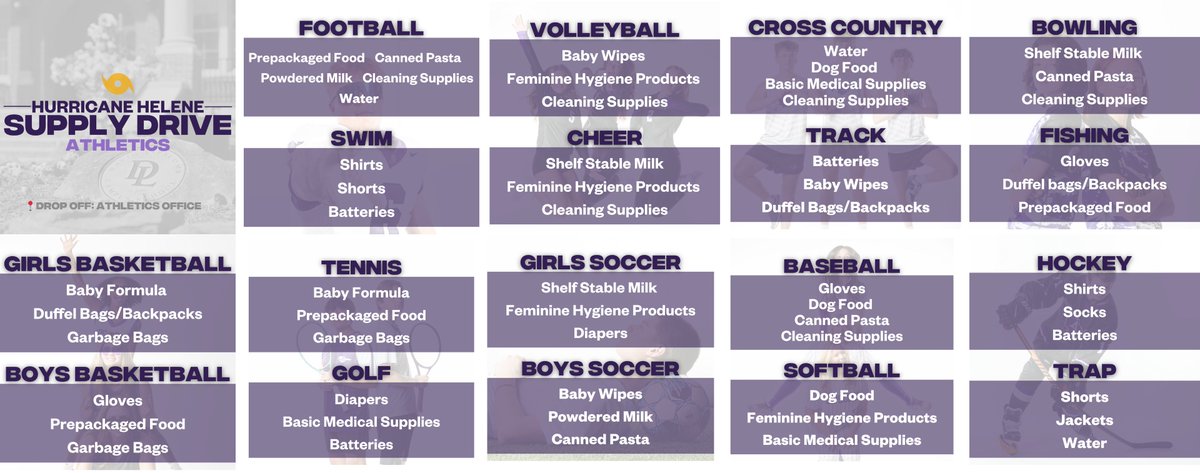 la_mustangs's tweet photo. Donate for the Lipscomb Academy Hurricane Helene Supply Drive by Wednesday! 

In Athletics- It is also a team competition! Let's see who can collect the most items for Hurricane Helene relief! 

Check with your coach for more details. Drop off donations at the Upper School Athletic Office. 

Let’s go, Mustangs!