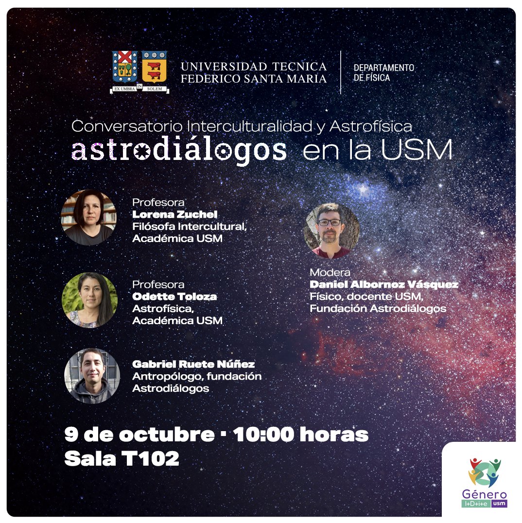 El próximo miércoles 9 de octubre estaremos en Case Central de la USM para un imperdible conversatorio sobre Interculturalidad, con las académicas Lorena Zuchel y Odette Toloza. Astrodiálogos será representado por Gabriel Ruete. ¡Frente al mar!