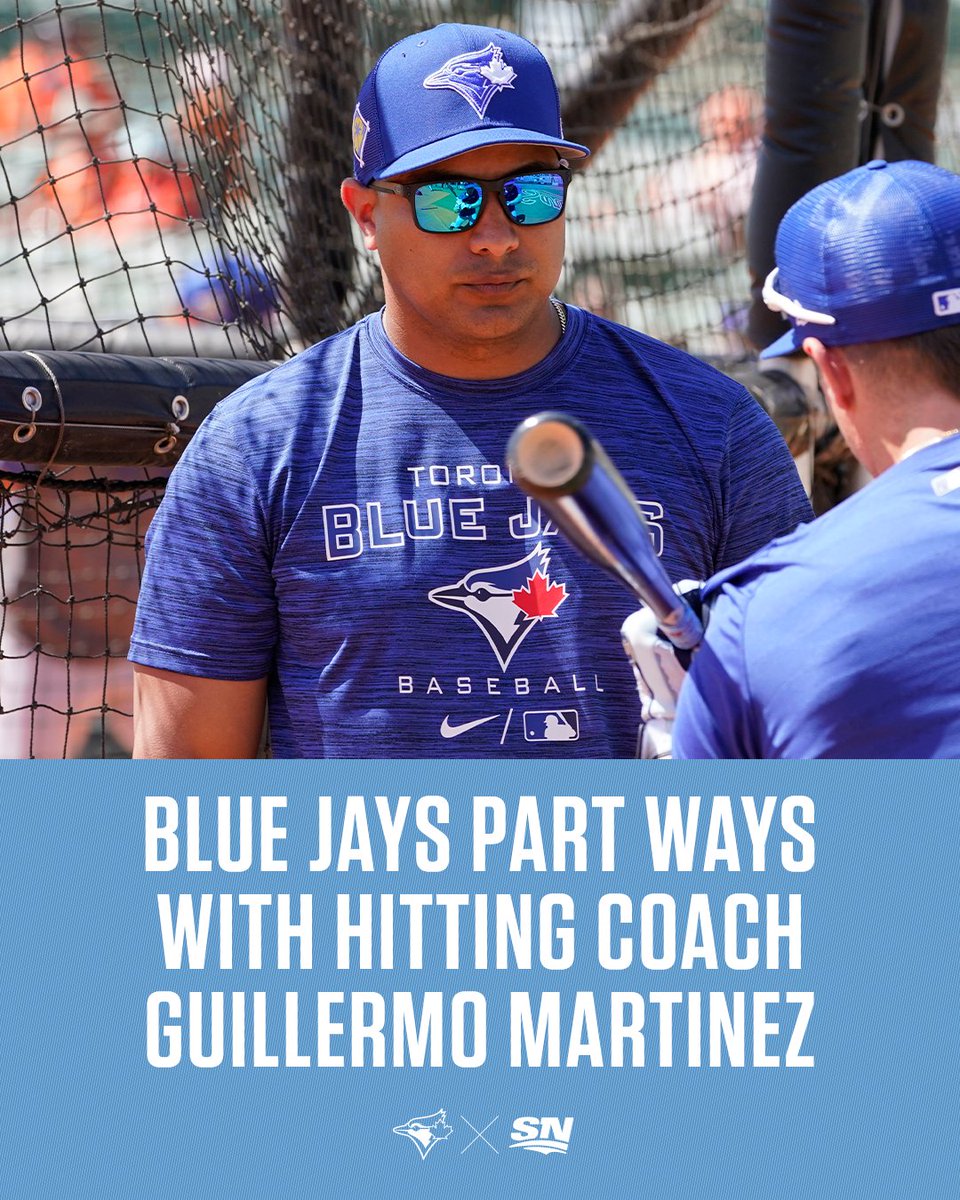 Sportsnet's tweet image. The Blue Jays have parted ways with hitting coach Guillermo Martinez, per @ShiDavidi.