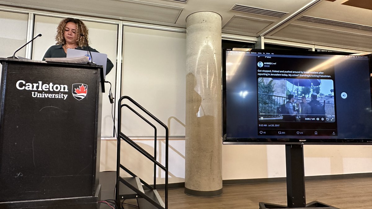 Carleton J-School (@jschool_cu) on Twitter photo For the first time ever, Pacinthe Mattar plays in public <a href="/JSchool_CU/">Carleton J-School</a> extended audio from the 2017 interview she conducted with a Palestinian journalist, an interview her employer the CBC refused to air - a first in thousands of interviews she'd produced in a decade with the CBC. For the first time ever, Pacinthe Mattar plays in public <a href="/JSchool_CU/">Carleton J-School</a> extended audio from the 2017 interview she conducted with a Palestinian journalist, an interview her employer the CBC refused to air - a first in thousands of interviews she'd produced in a decade with the CBC.