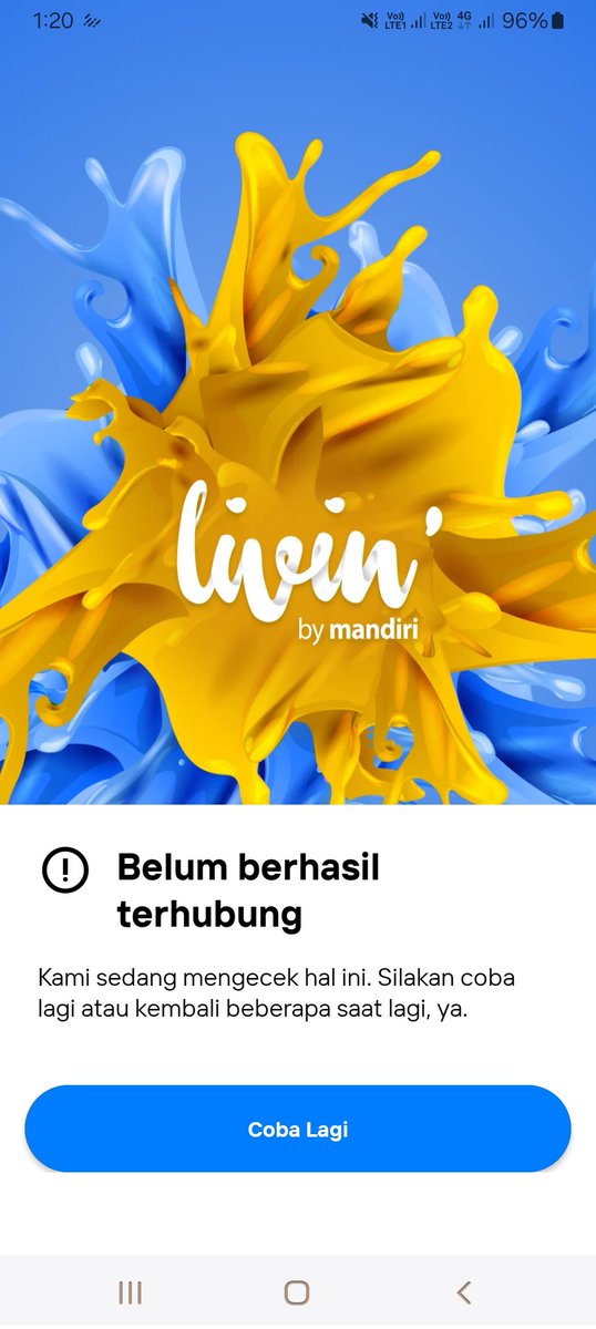 _Jea__'s tweet photo. Livin' lagi knp ya hari ini? Susah dibuka, jawabannya "coba lagi" terus. Kalaupun terbuka, ga bisa ngapa2in..ga bisa top up, ga bisa transfer, dll.. Ada apa ya? @bankmandiri https://t.co/Nzq6NiIE24