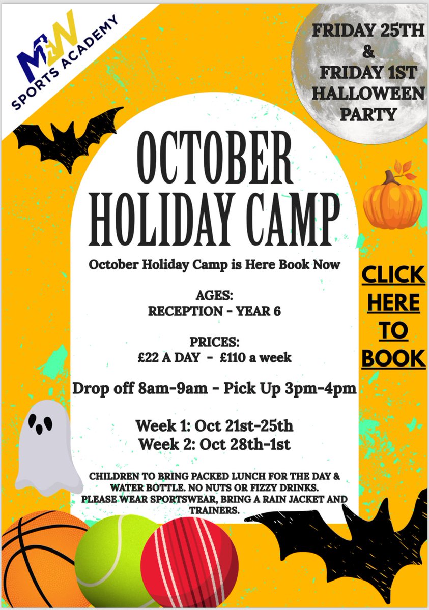 Plenty coming up with us at MW Sports! Drop us an email if you’re looking to book or enquire⚽️
🔵🟡

Email: info@mwsportsacademyltd.co.uk