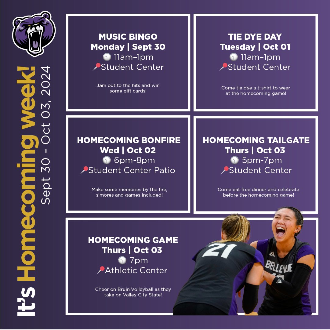 We will be outside the Student Center today from 11 am - 1 pm. Come join us and tie dye a t-shirt to wear to the Homecoming game!