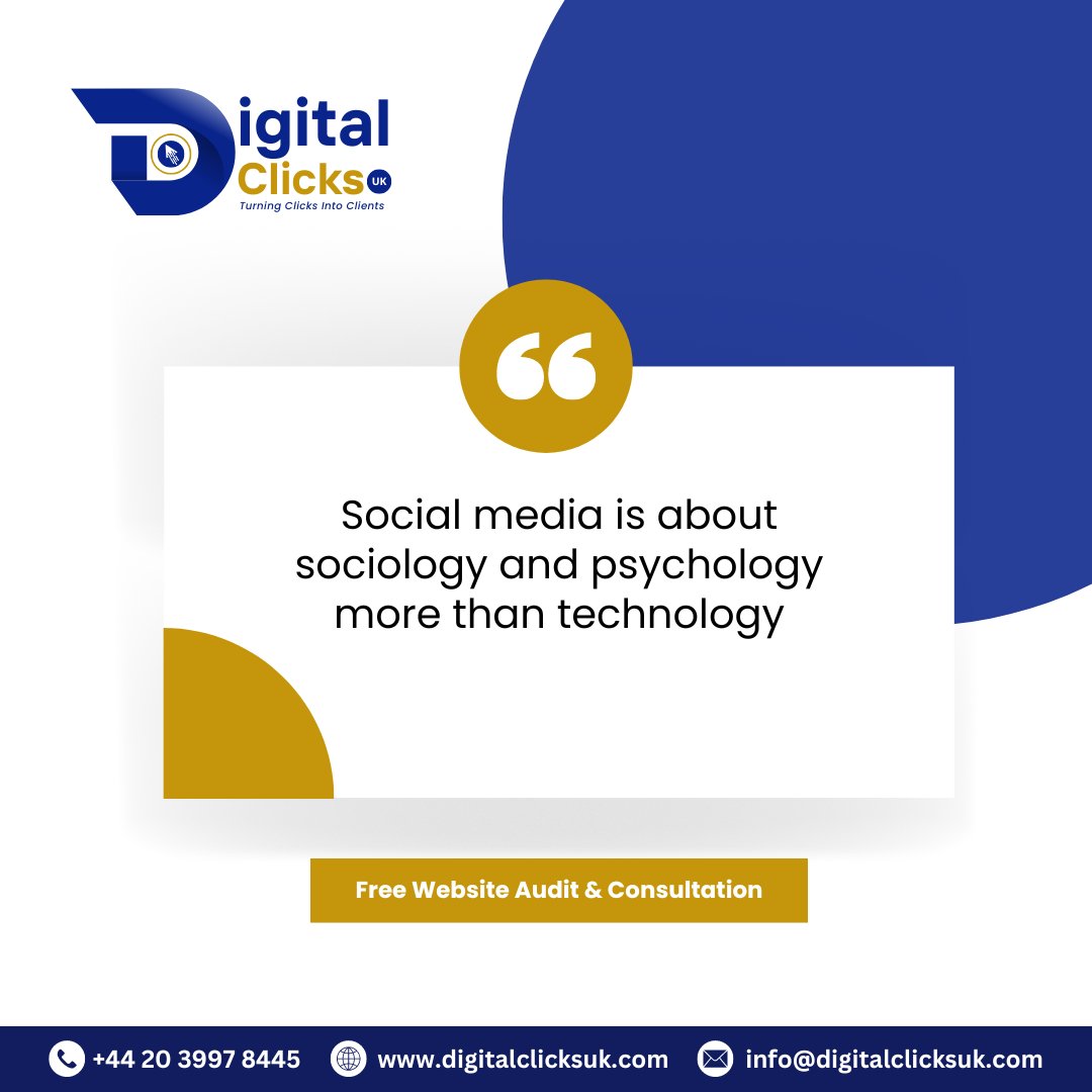 digitalclicksuk's tweet photo. Social media is about sociology and psychology more than technology.
Click here for free website audit and Consultation
https://t.co/x0Mn7s2Q4X
#websitedevelopment #digitalclick #digitalmarketing #ukdigitalmarketing #ukdigitalmarketing
#socialmediaagency #socialmedia #seo https://t.co/TtZ83dyPI6