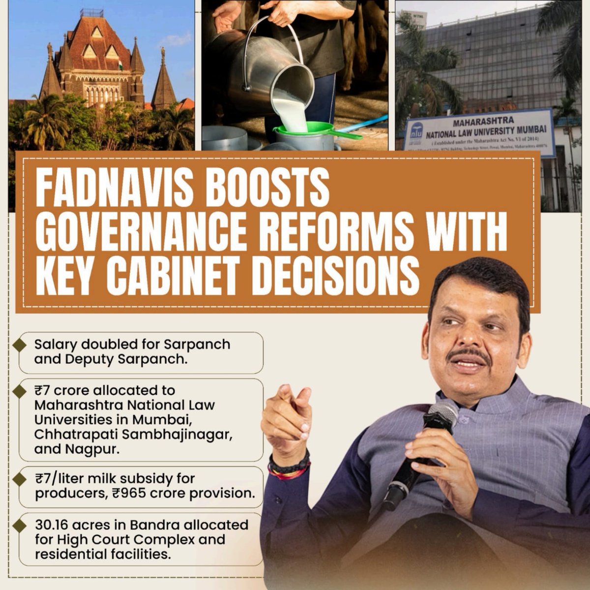 DrAvadheshInd's tweet image. From rural reforms to legal infrastructure, Devendra Fadnavis delivers! Doubling Sarpanch salaries, boosting law universities, and enhancing Bandra&apos;s judicial facilities. 🙌 #GovernanceReforms