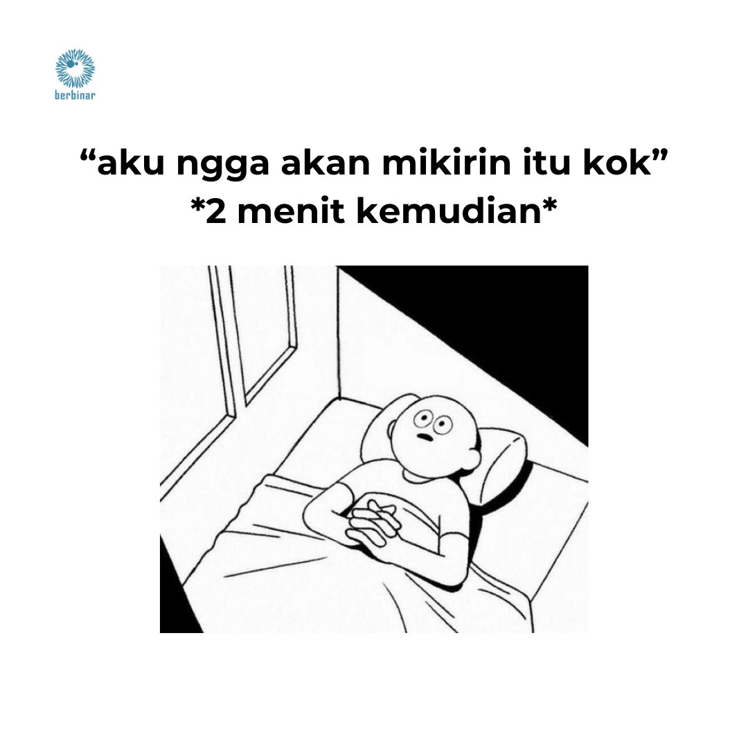 Halo SobatBinar! ✨
Selamat hari Selasa! SobatBinar, pasti kalian pernah ngerasain yang namanya overthinking kan? Nah, penasaran ngga sih kenapa kita bisa mengalami overthinking? Yuk, simak pembahasan berikut yaa! 😉