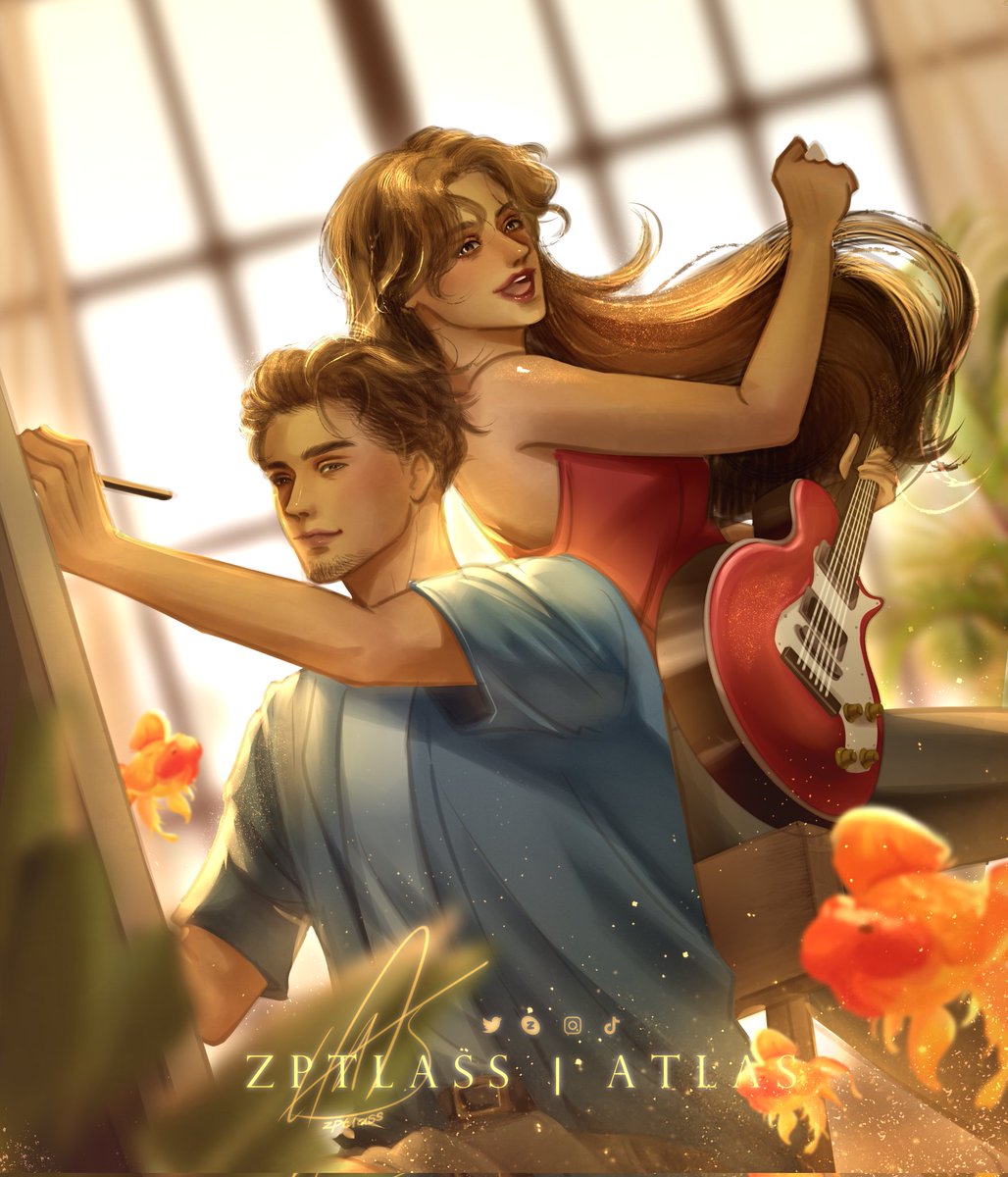 _tlsa's tweet image. My entry for #DoodleMarqsArtContest by @DoodleMarq 🙌 
I never expected drawing guitar would be THAT hard, nonetheless i had a lot of fun drawing this twins spending their free times together

#artidn #zonakaryaid