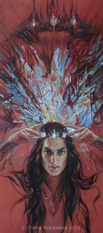 ArtistMythical's tweet photo. feanor and the silmarils 
by Elena Kukanvoa 
 #LordOfTheRings #LOTR #Tolkien #painting #Art https://t.co/ErVXNW1d2V