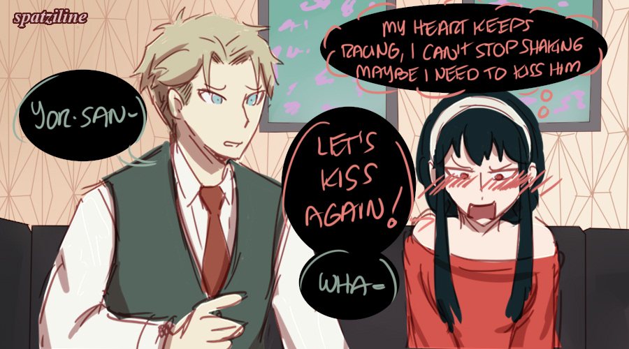 spatziline's tweet photo. Yor... can't, but she truly wants to kiss Loid many many times like in the movies #SPY_FAMILY #loidforger #yorforger https://t.co/iMd3wpMxUf