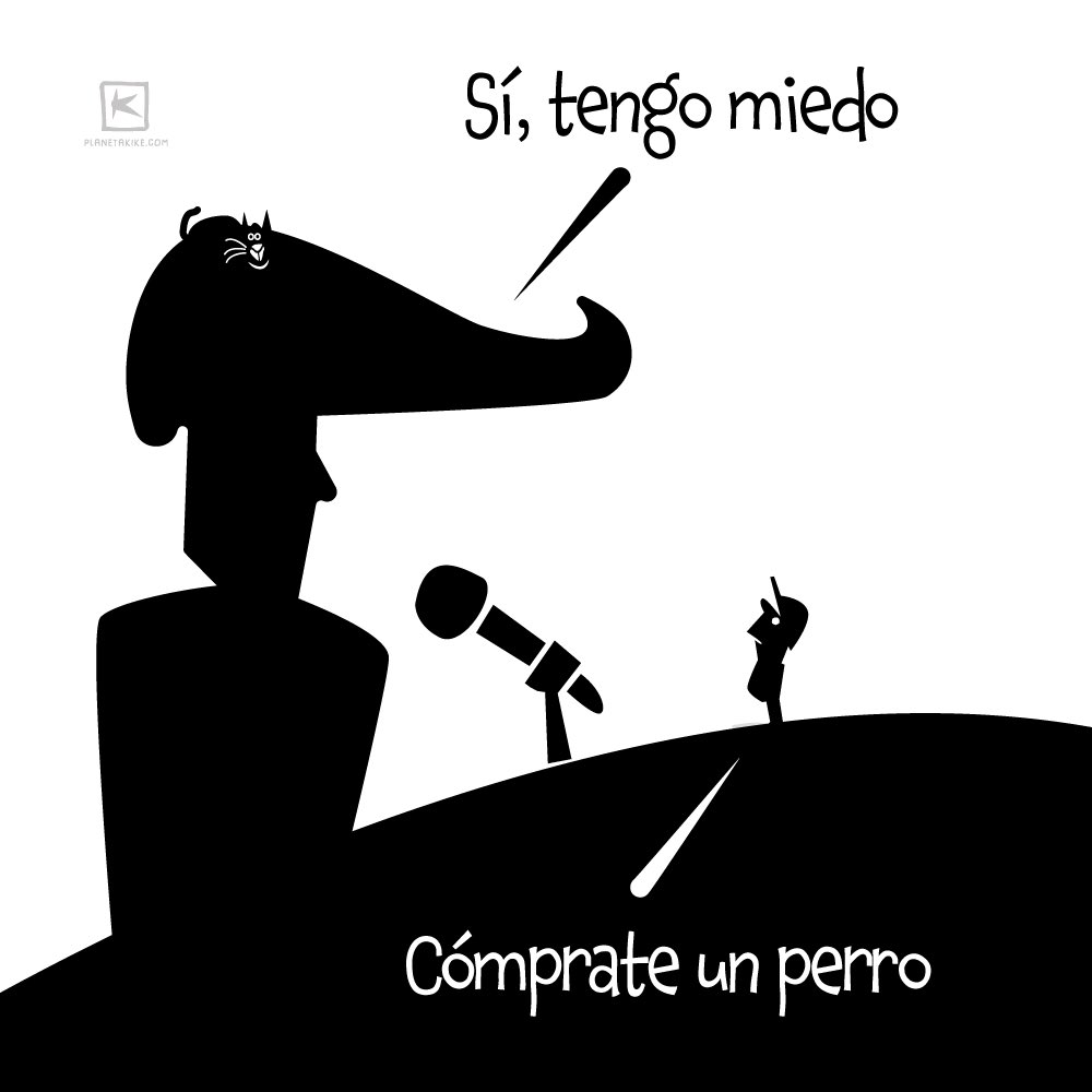 Si, tengo miedo. Cómprate un perro, dibujo de Kike Estrada 