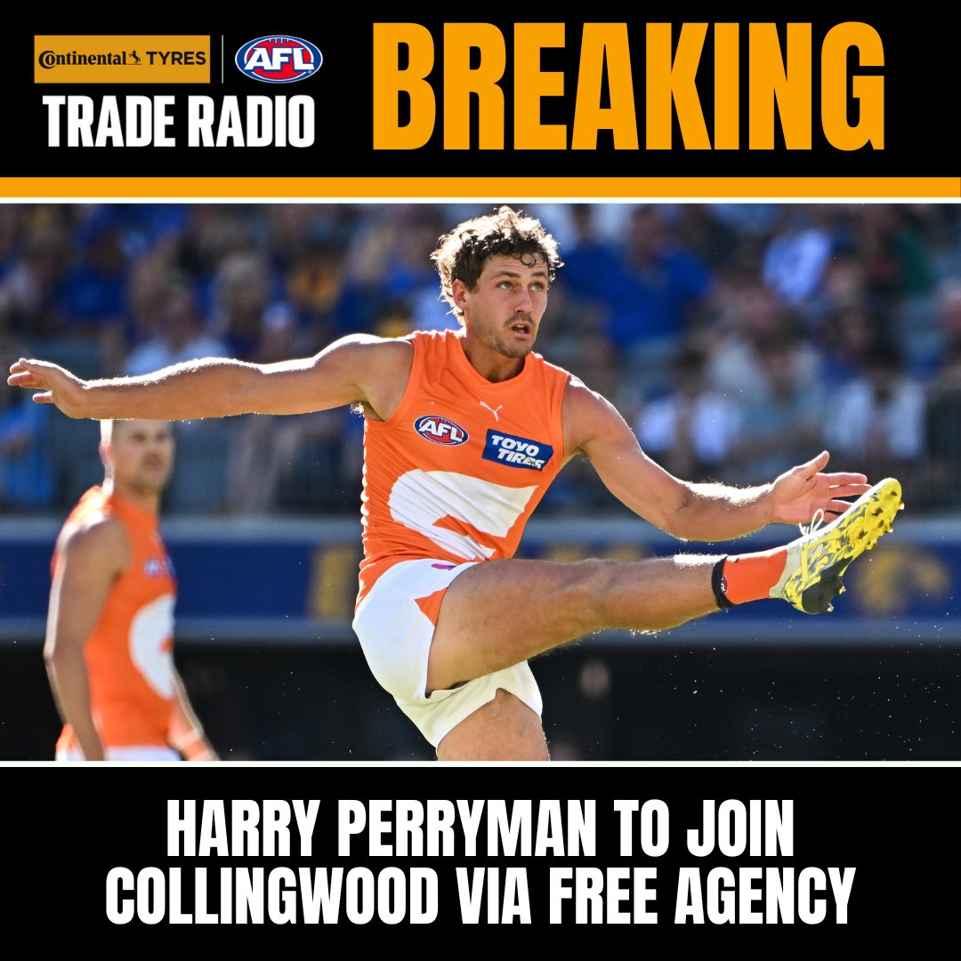 traderadio's tweet photo. .@CalTwomey: "Harry Perryman has chosen Collingwood and will join them as an unrestricted free agent."

#AFL https://t.co/u8kWEbvPFE
