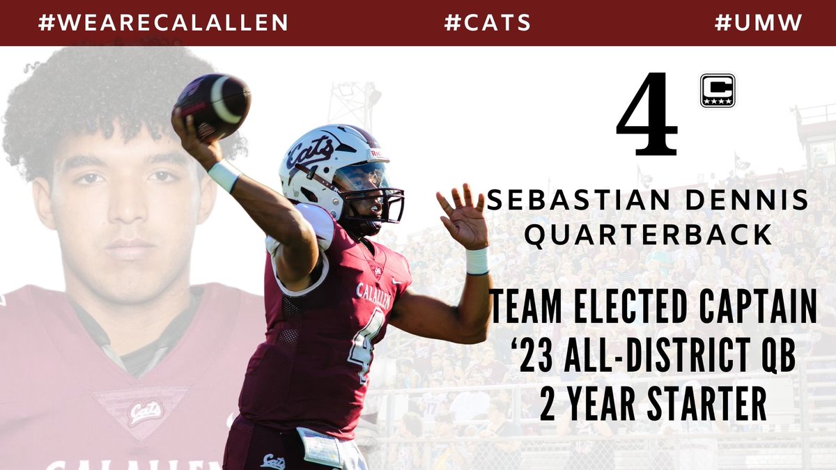 Calallen Wildcats Recruiting (@recruitcalallen) on Twitter photo The Commander-in-Chief of our lethal offense‼️💢🔥
Sebastian Dennis
QB
Calallen HS (TX)
5’9 171lbs
C/O 2025
<a href="/sebdennis4/">Sebastian Dennis</a>
hudl.com/v/2QAfkc
#RecruitCalallen
#UMW The Commander-in-Chief of our lethal offense‼️💢🔥
Sebastian Dennis
QB
Calallen HS (TX)
5’9 171lbs
C/O 2025
<a href="/sebdennis4/">Sebastian Dennis</a>
hudl.com/v/2QAfkc
#RecruitCalallen
#UMW