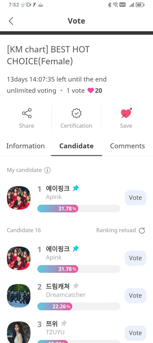 Fernaque's tweet photo. @Apink_2011 @Apinpcr @Apinkybm  @Apinkjej @APINKKNJ @Apinkohn @ApinkLatinoame1 @abbylagos0392  @pandathings_ @abbylagos0392 Vote form #Apink https://t.co/1IQdz1jbk4